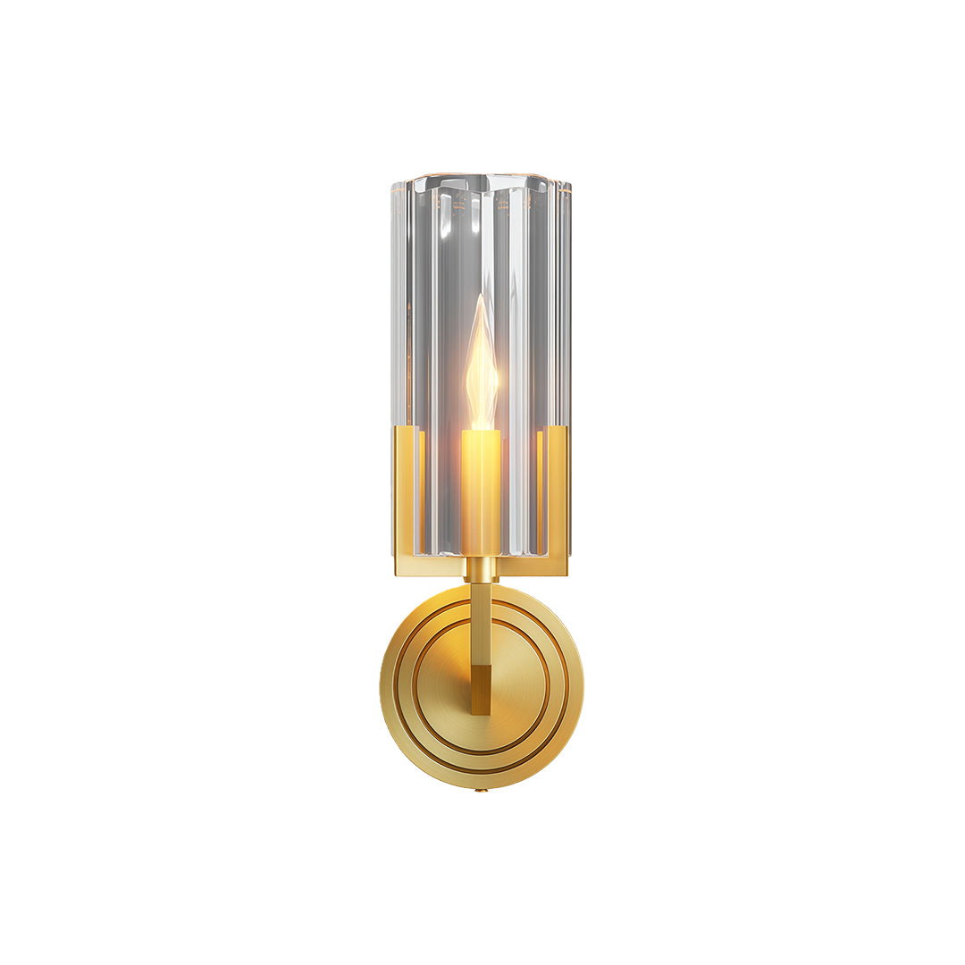 Modern luxury chandeliers style candle chandeliers with polished brass and cylindrical glass shade
