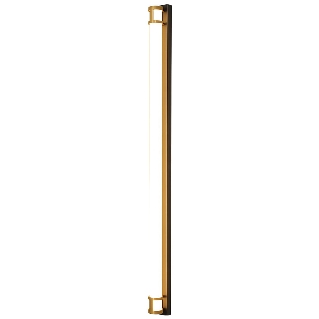 Outdoor led wall sconce lighting with polished brass and elongated LED configuration
