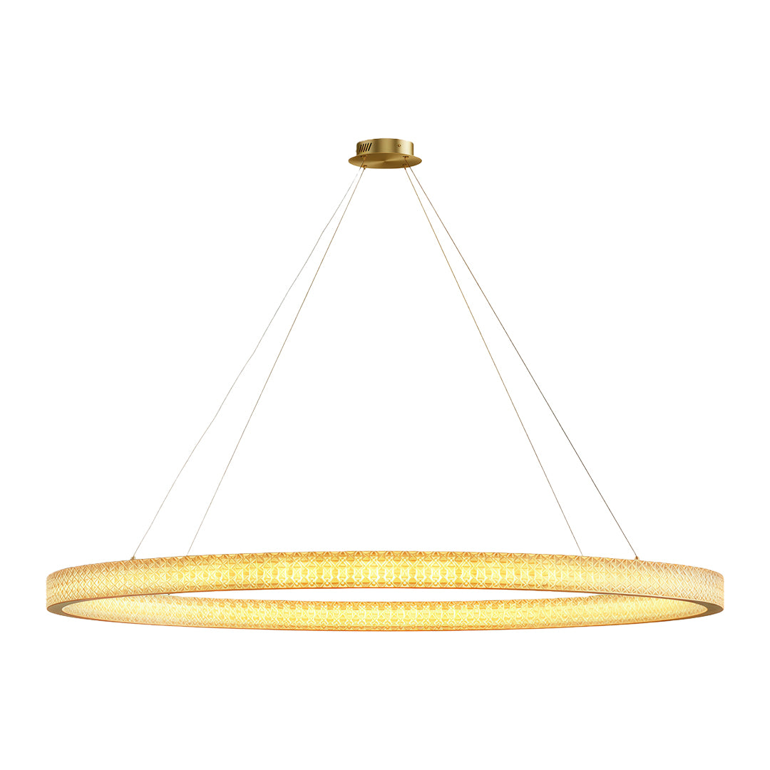 Modern luxury chandeliers with polished brass and slim crystal ring design