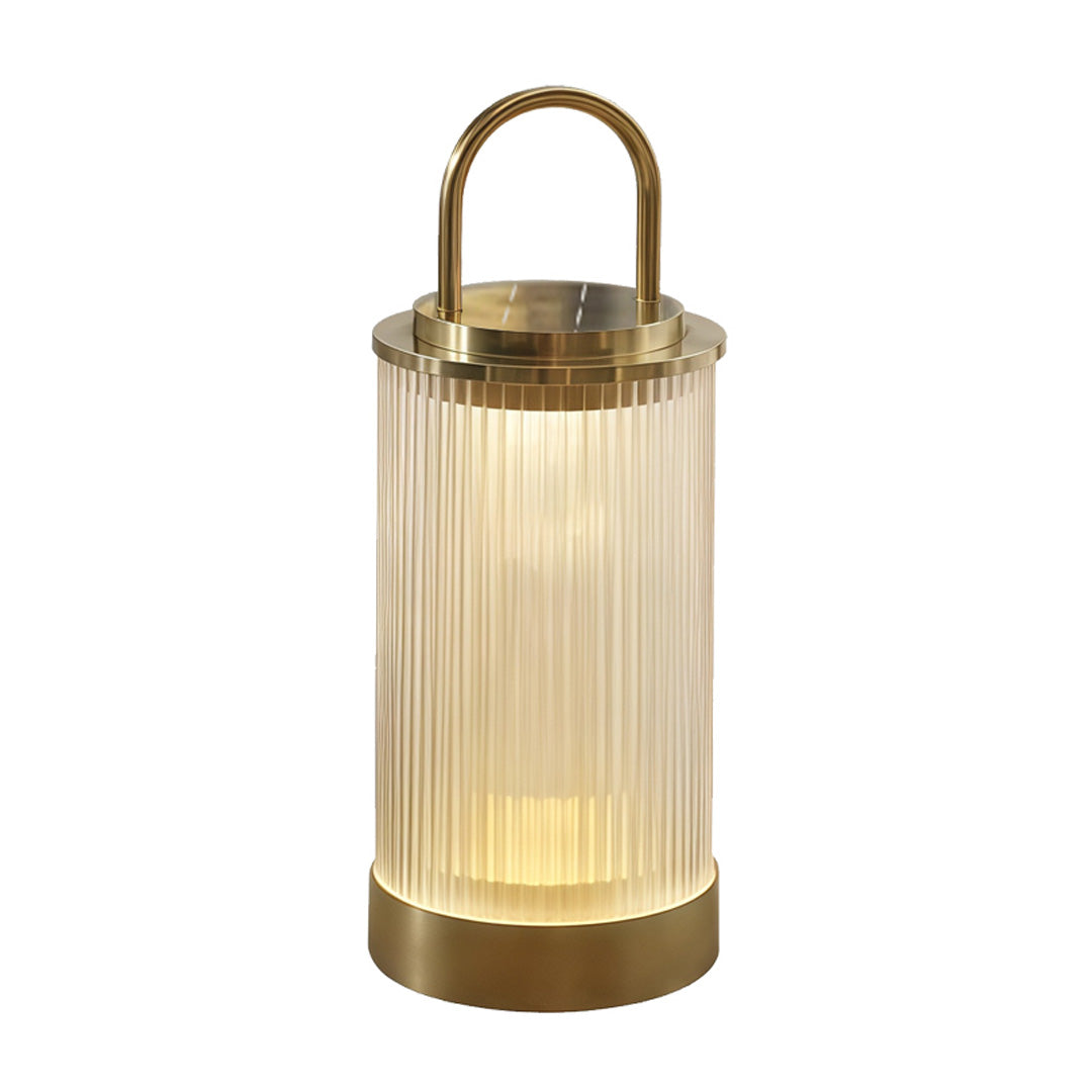 Multiple portable lanterns arranged in modern outdoor scene casting warm ambient light.