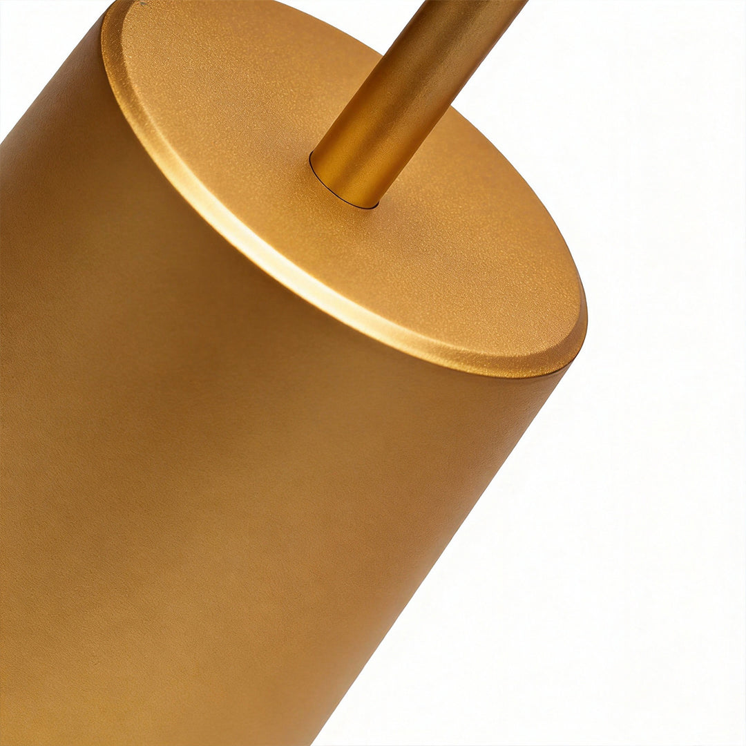 Portable rechargeable LED table lamp in black, front view of the minimalist design.