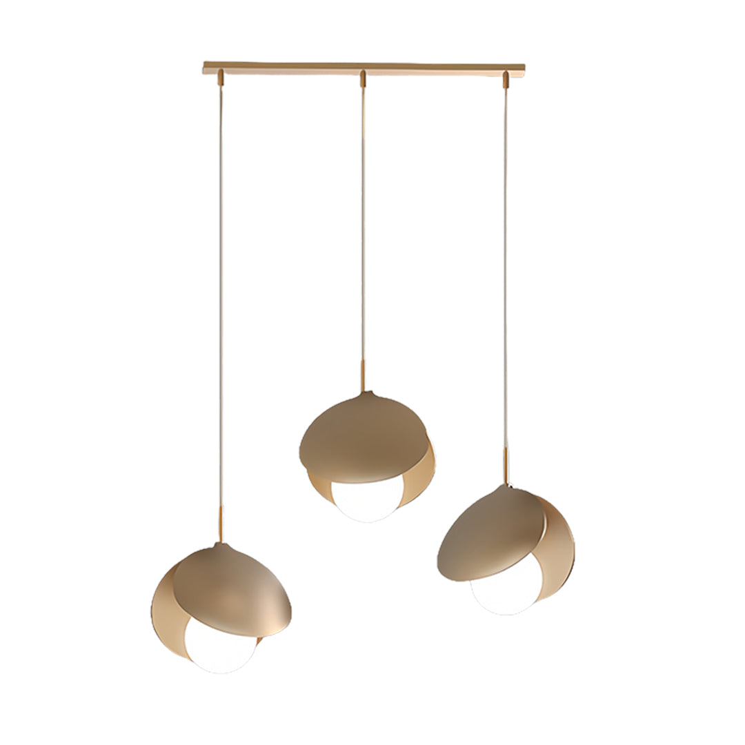 Premium 3 bulb pendant light featuring varied dome arrangements in contemporary bronze finish