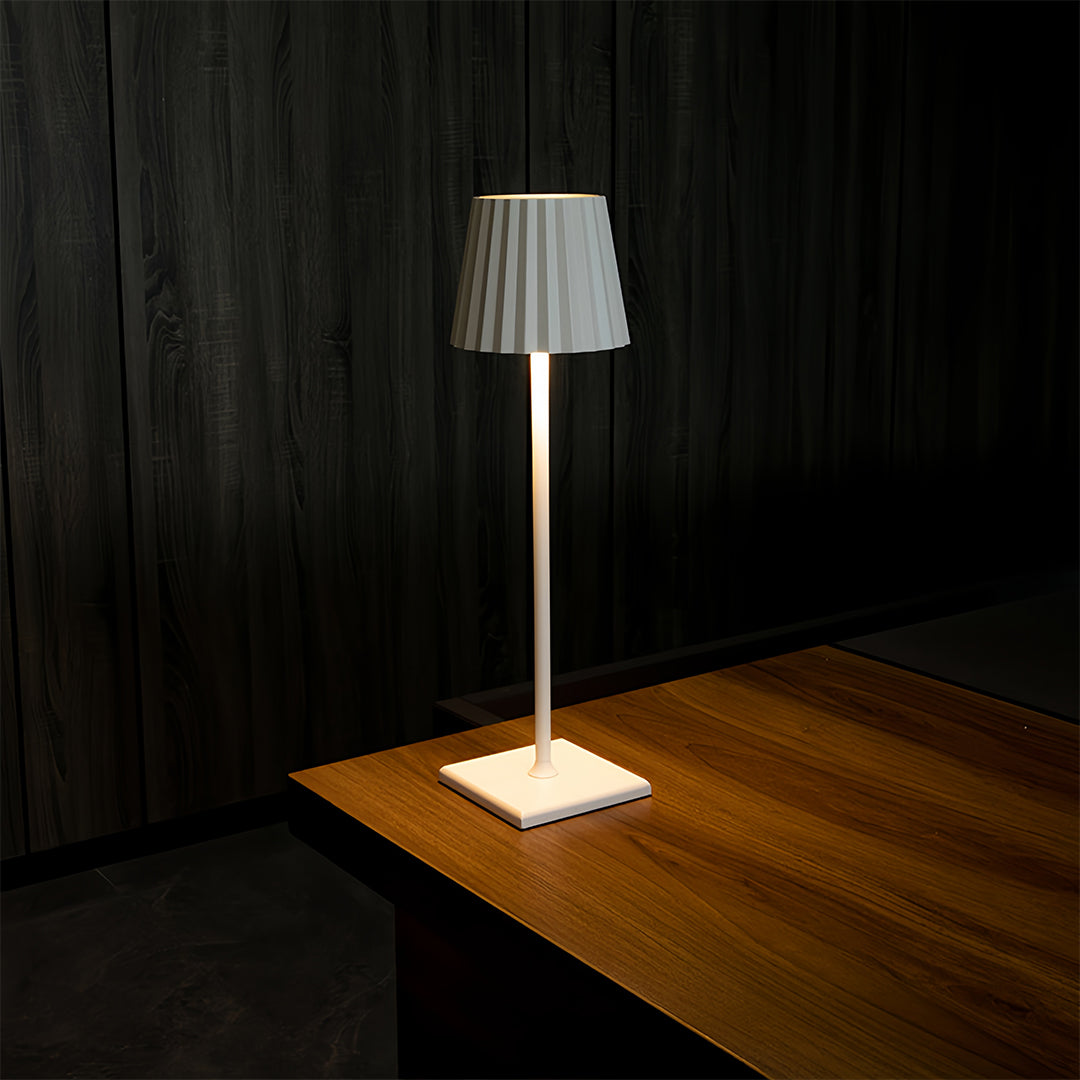 Premium modern metal table lamp featuring adjustable design with warm LED illumination capabilities