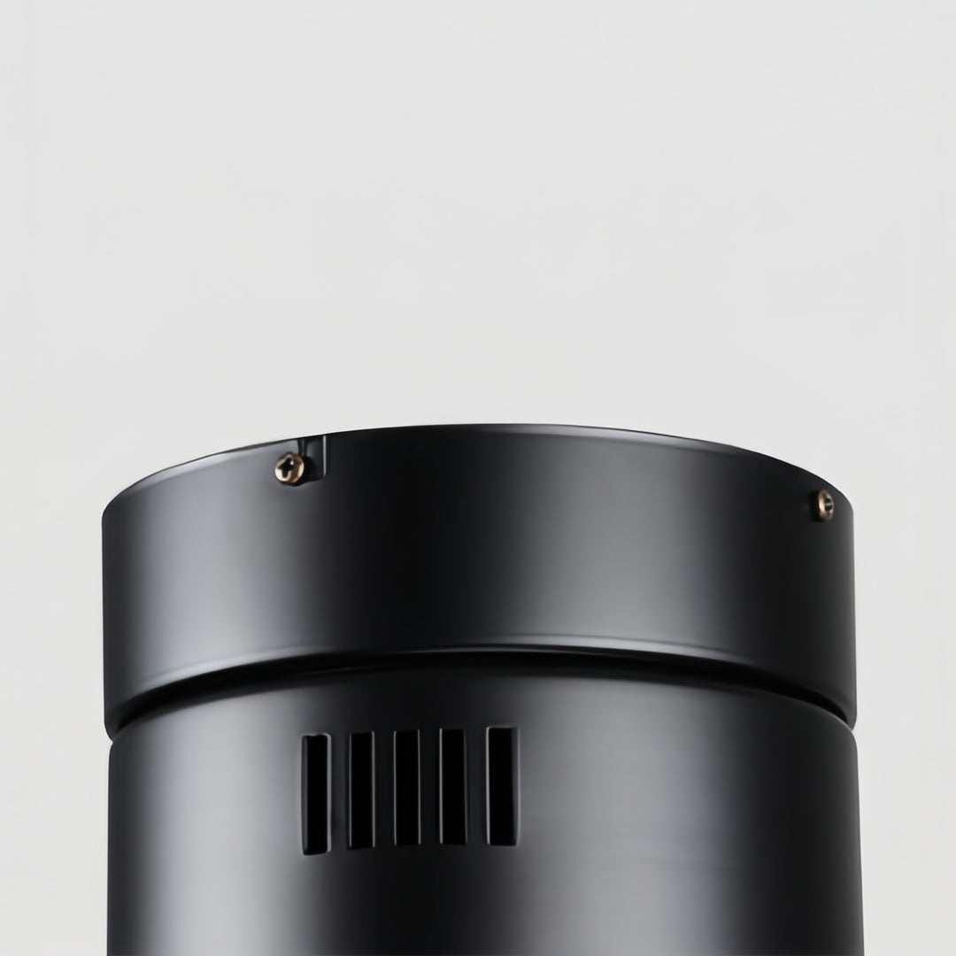 Premium 3 blade ceiling fan with light, a cylindrical black motor and efficient blade design.