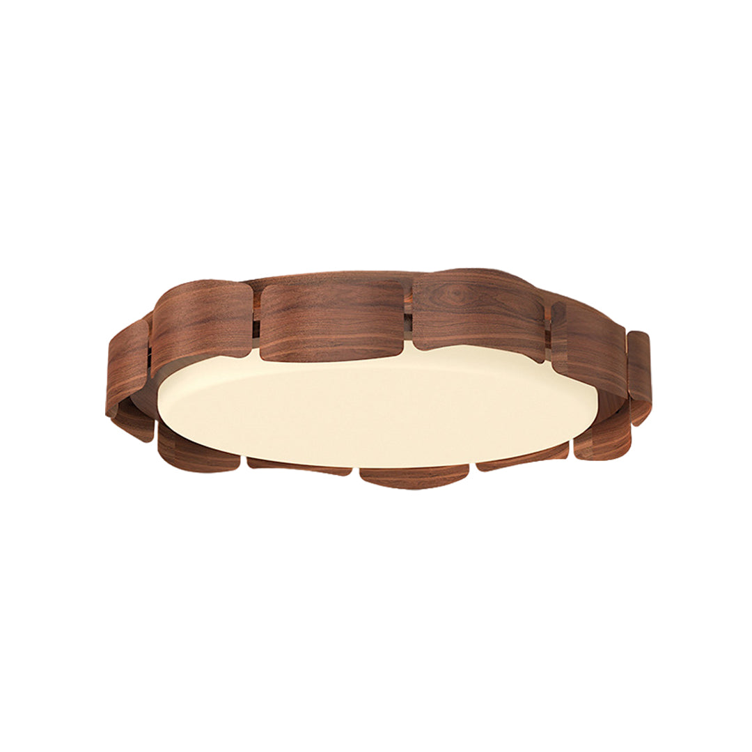 Premium dark wood glass shade chandelier featuring modern LED ceiling light technology