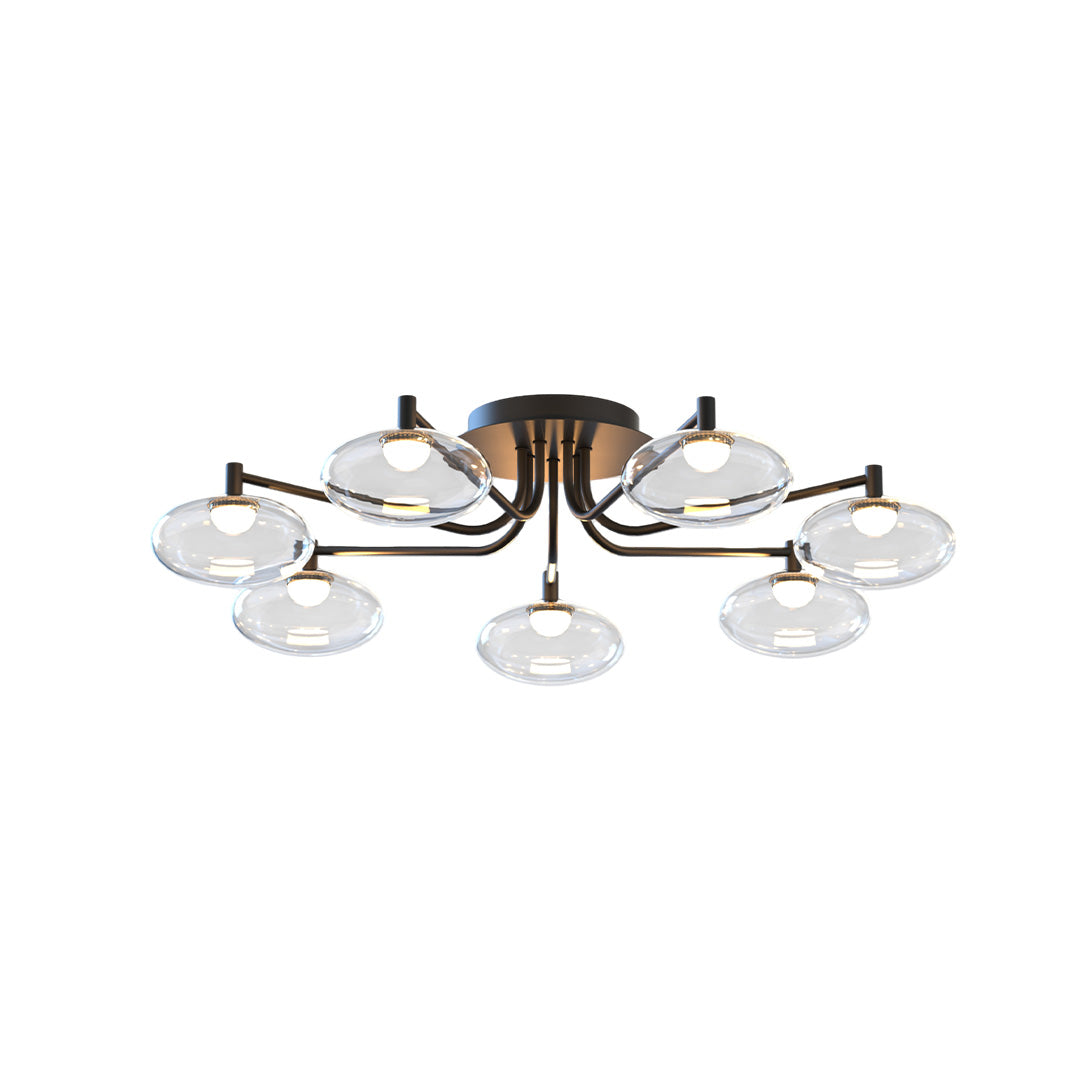 Premium glass flush mount ceiling light with multiple bulbs and sleek modern finish.