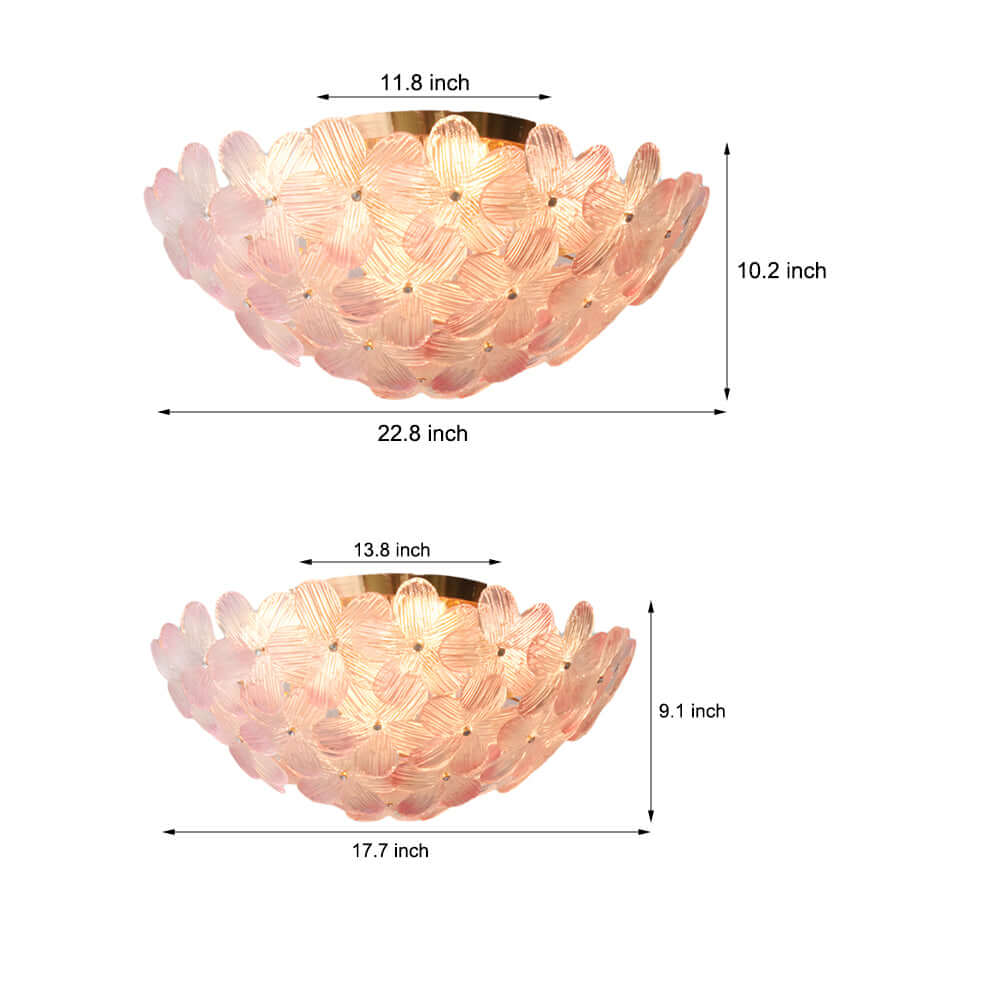 Transform dull ceilings into elegant focal points with the Glass Semi Flush Mount Ceiling Light, a floral French petal-inspired fixture that brings charm, clarity, and style.