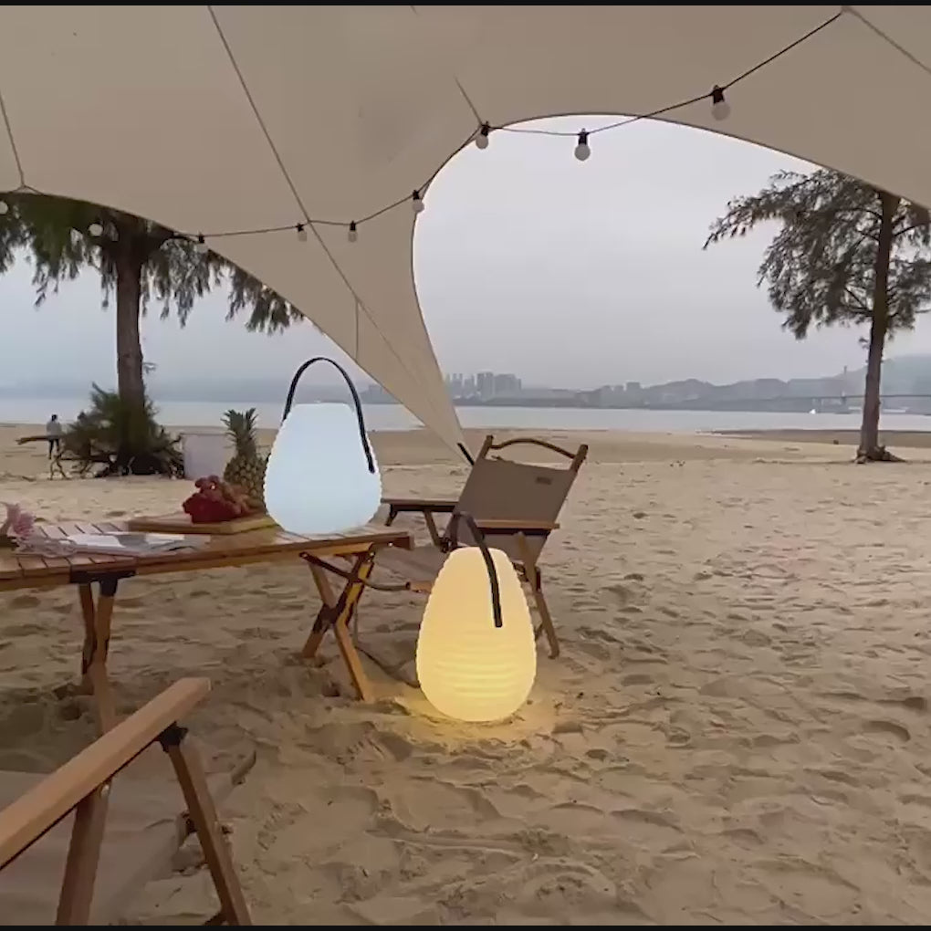 Load video: Waterproof Round LED Timing USB Rechargeable Portable Outdoor Lanterns