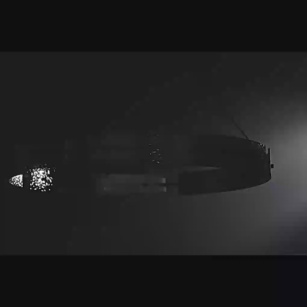 Load video: Circular Strip Copper Glass LED Stepless Dimming Nordic Chandelier