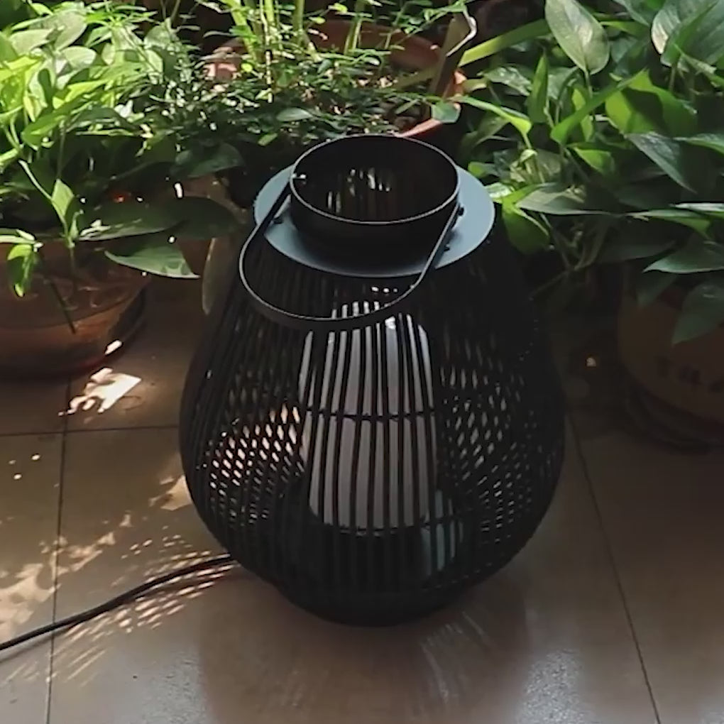 Load video: Waterproof Portable LED Rattan Retro Solar Powered Outdoor Lanterns