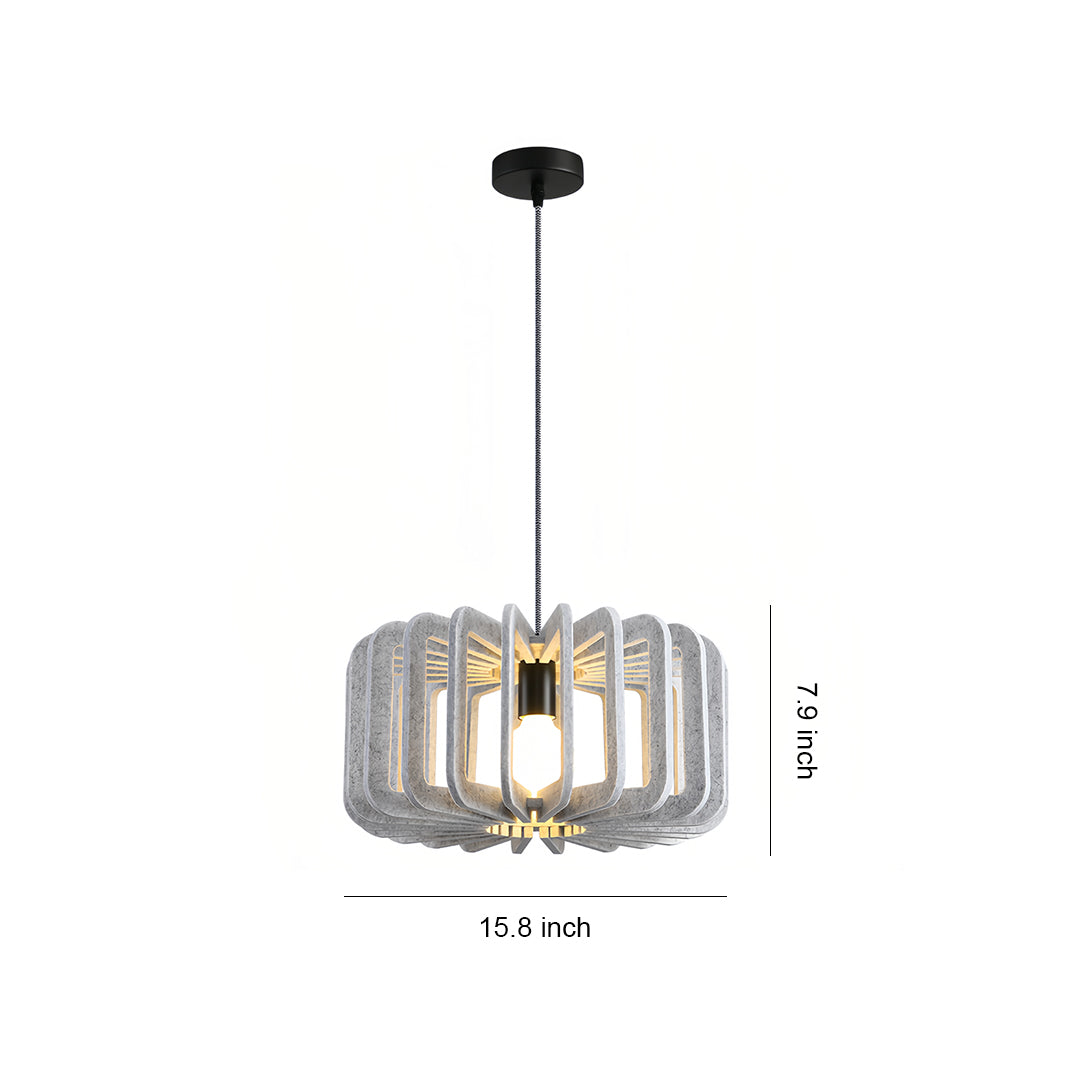 Product dimensions and size reference for the light gray Nordic pendant lights model 
