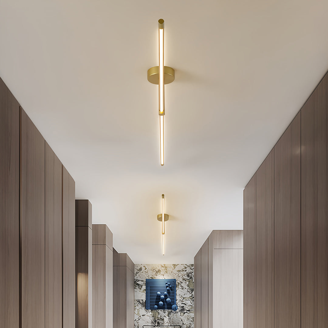 Professional linear semi flush mount light with sleek profile ideal for hospitality and commercial settings