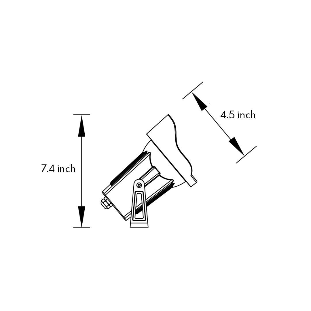Professional LED spotlight with advanced optics and sleek black housing for precision landscape illumination