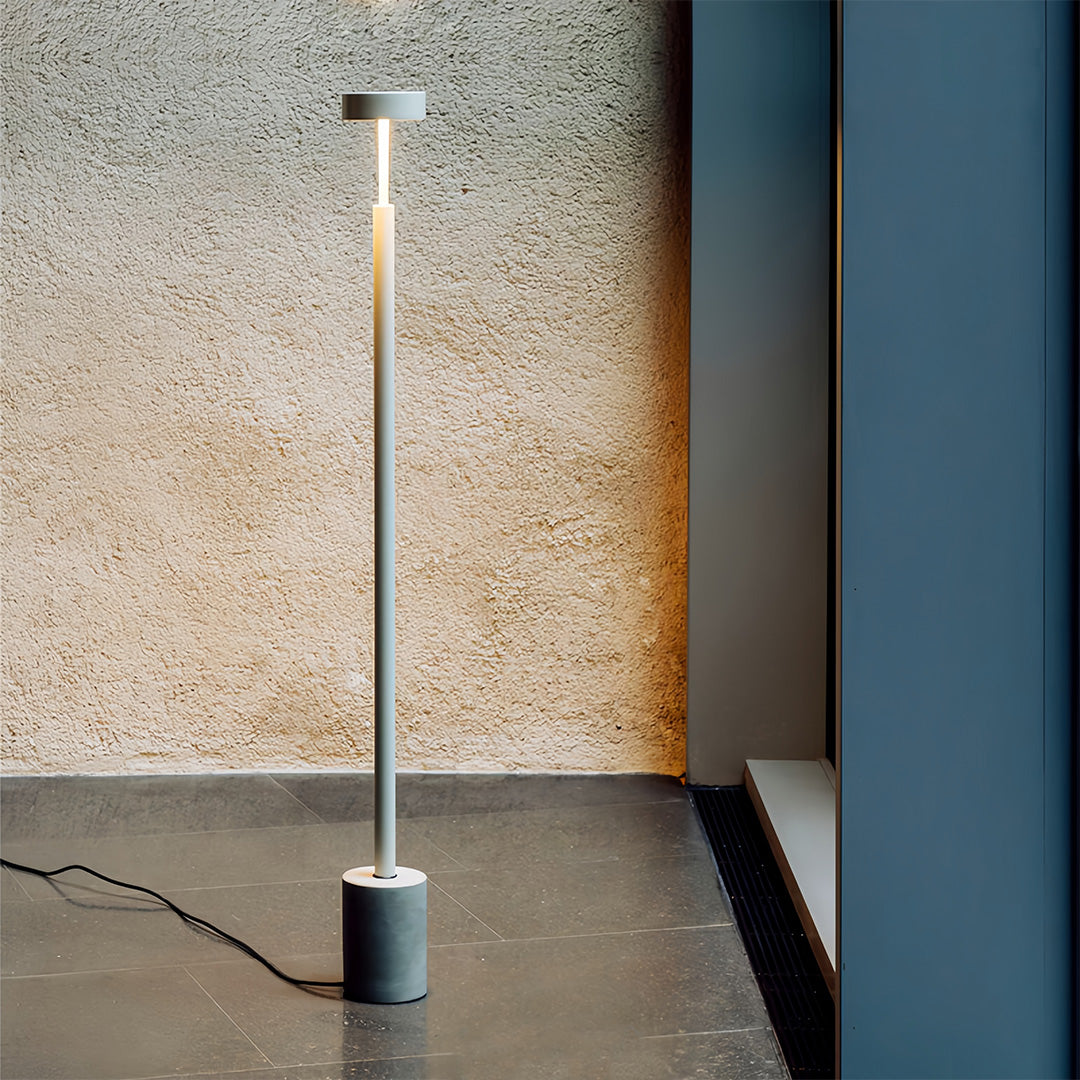Professional LED petite floor lamp installation in modern office space showcasing clean architectural lighting design