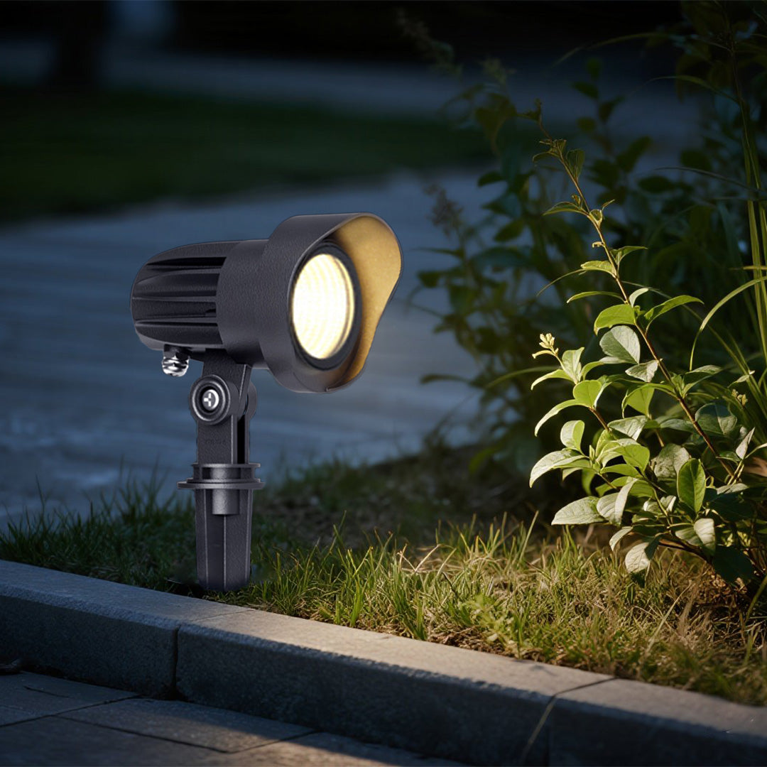 Professional outdoor spotlight with directional capability for architectural and garden accent lighting