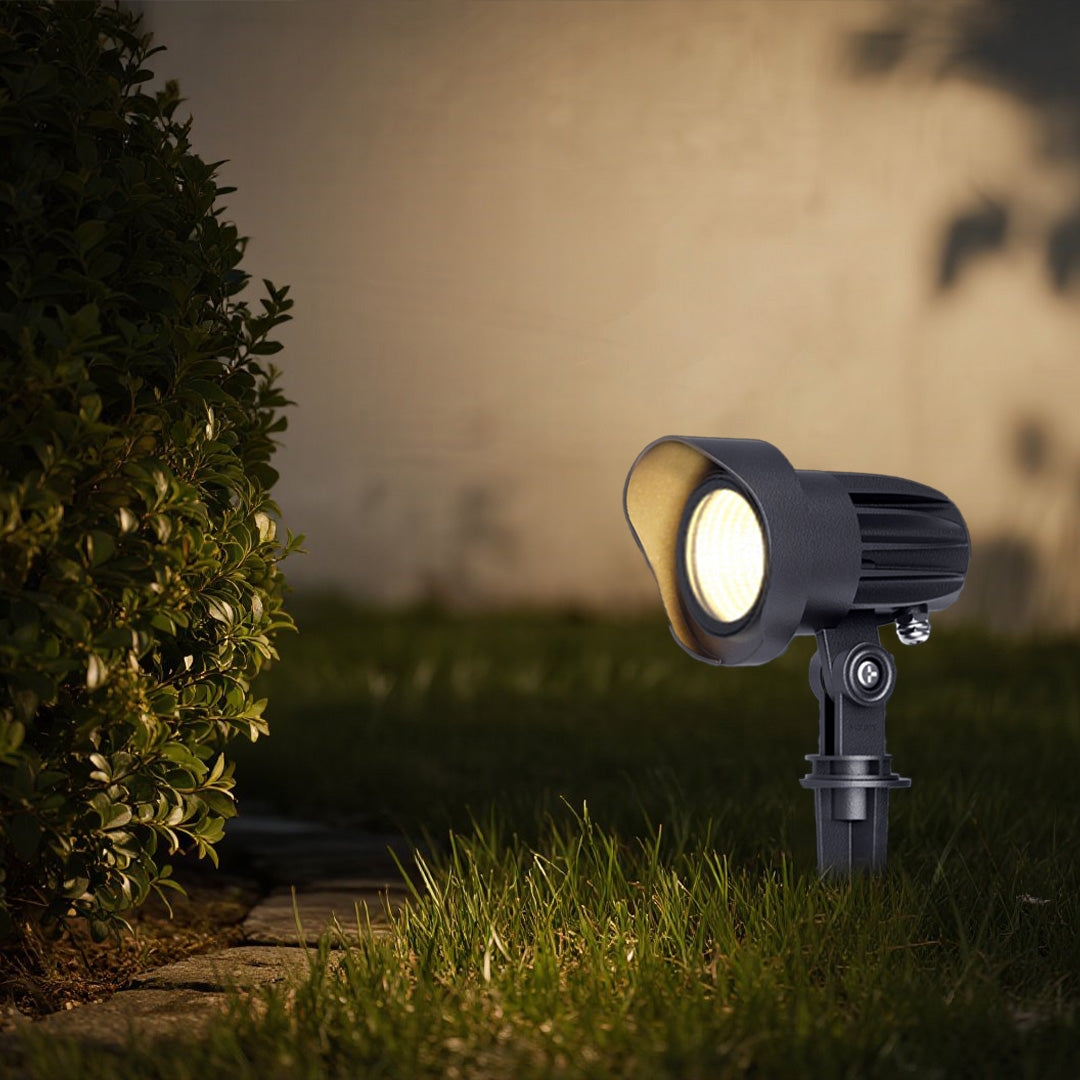 Professional outdoor spotlight with directional capability for architectural and garden accent lighting
