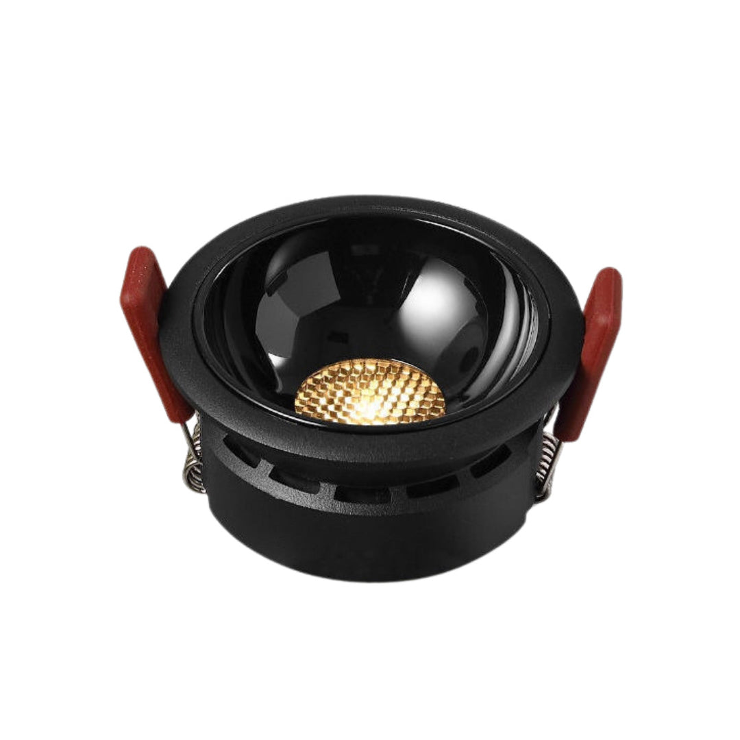 Contemporary black ceiling round led lights with anti-glare design and recessed mounting