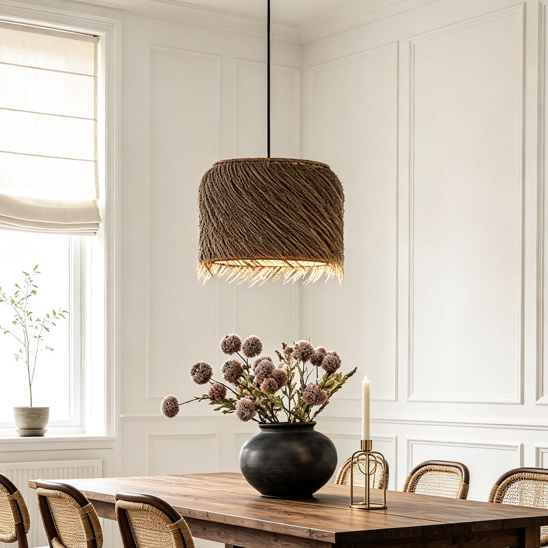 Rattan lighting pendants providing natural elegance and warm ambient illumination