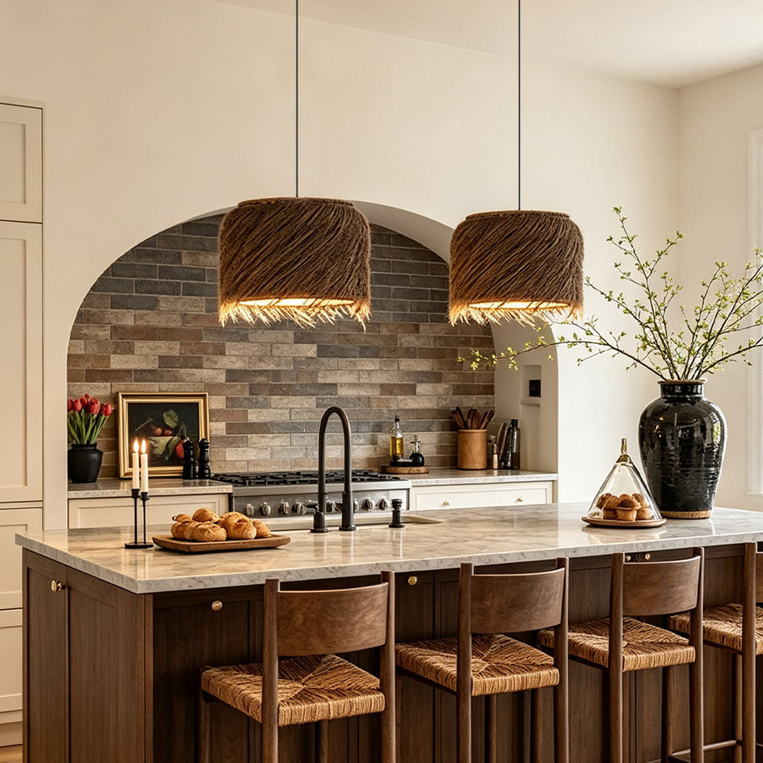Rattan lighting pendants providing natural elegance and warm ambient illumination