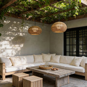 Rattan Outdoor Pendant Light Modern Waterproof Lights