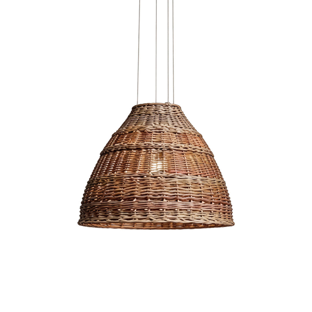 Rattan pendant lights adding organic texture and inviting illumination to interior spaces