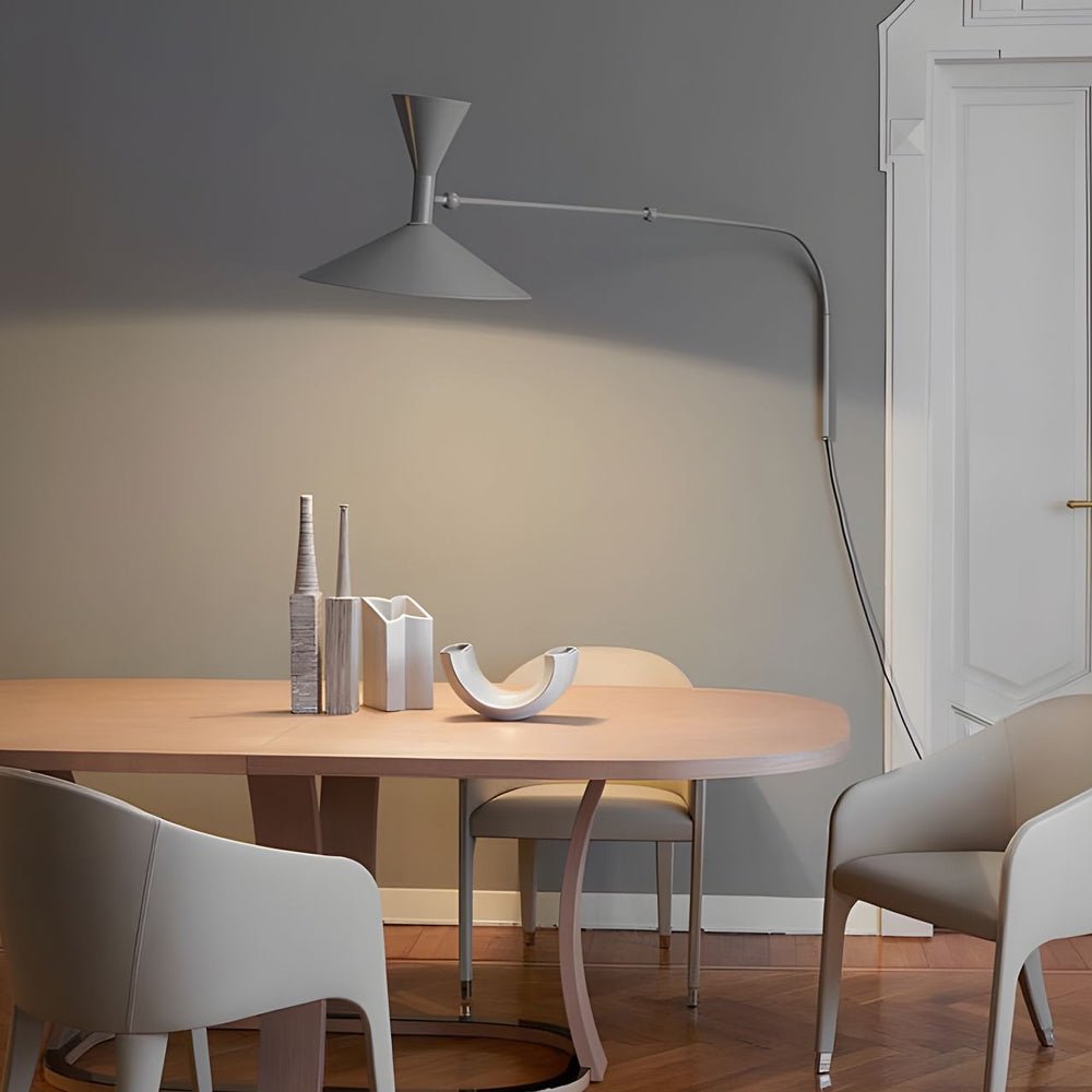 Modern swing arm wall sconce with a stylish design, perfect for reading or adding a touch of warmth to your space.