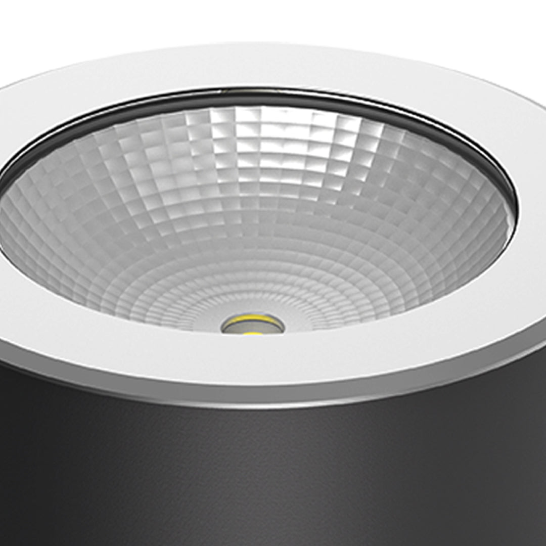Cross-section view of recessed ground light showing internal LED components and optical design
