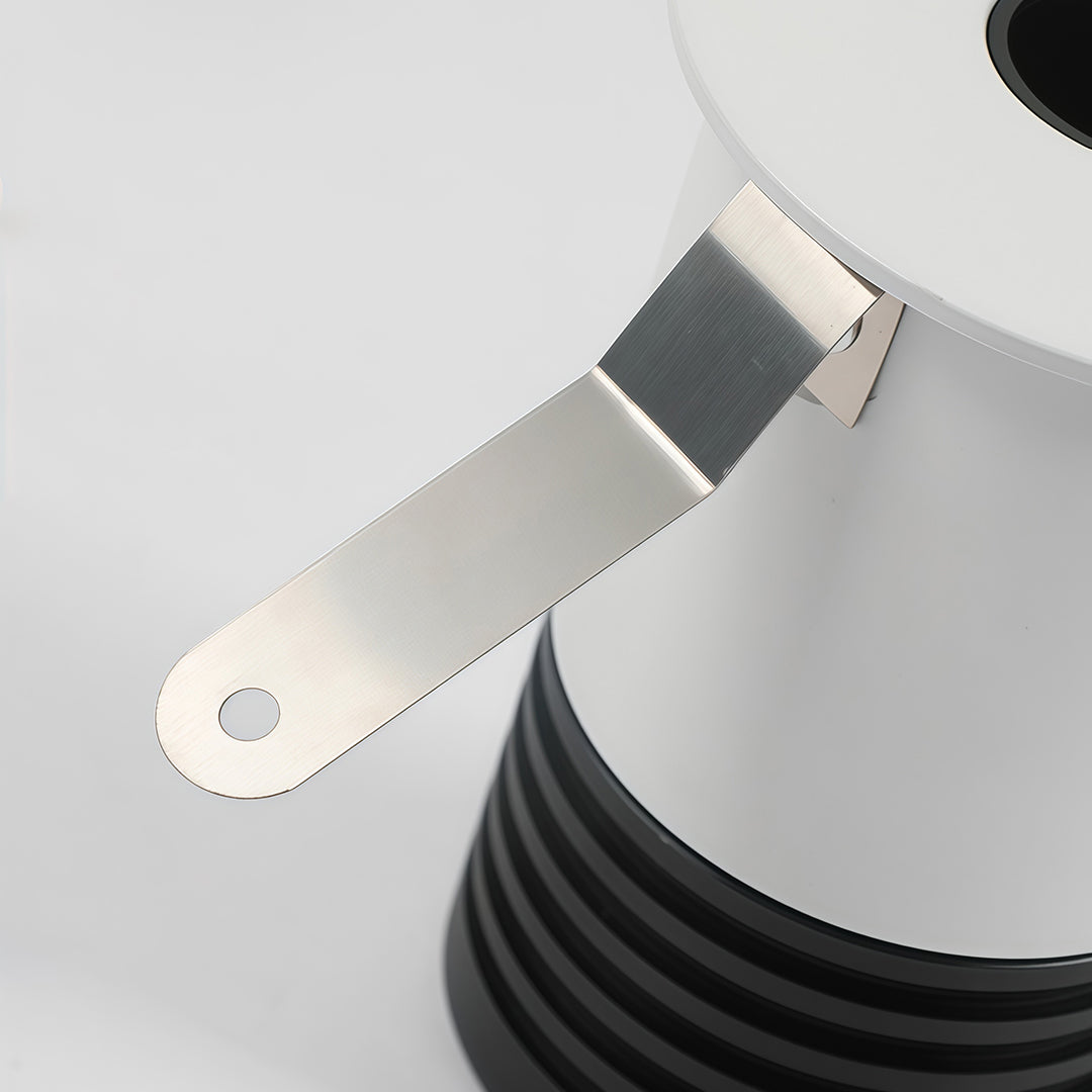 Close-up of recessed LED ceiling light mounting mechanism with directional adjustment capability