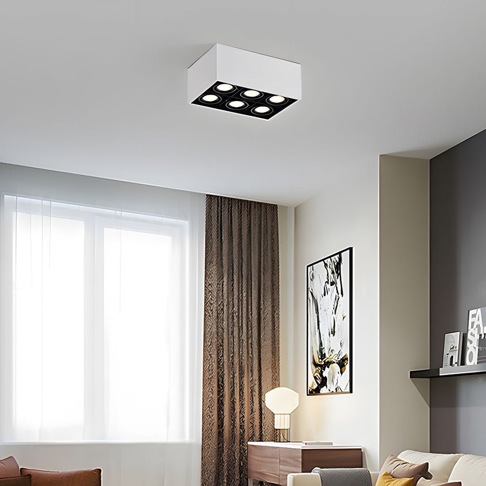 Rectangle Adjustable 6 - Head Flush Mount Ceiling Lights Spotlight