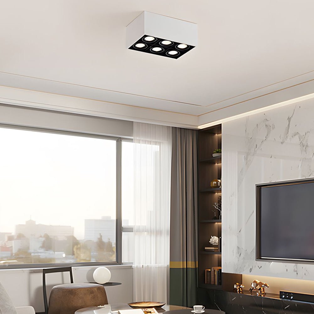Rectangle Adjustable 6 - Head Flush Mount Ceiling Lights Spotlight