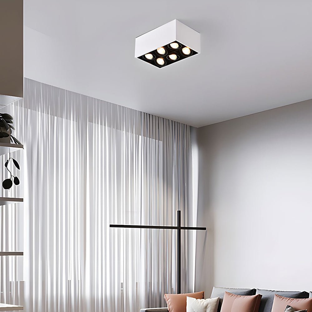 Rectangle Adjustable 6 - Head Flush Mount Ceiling Lights Spotlight