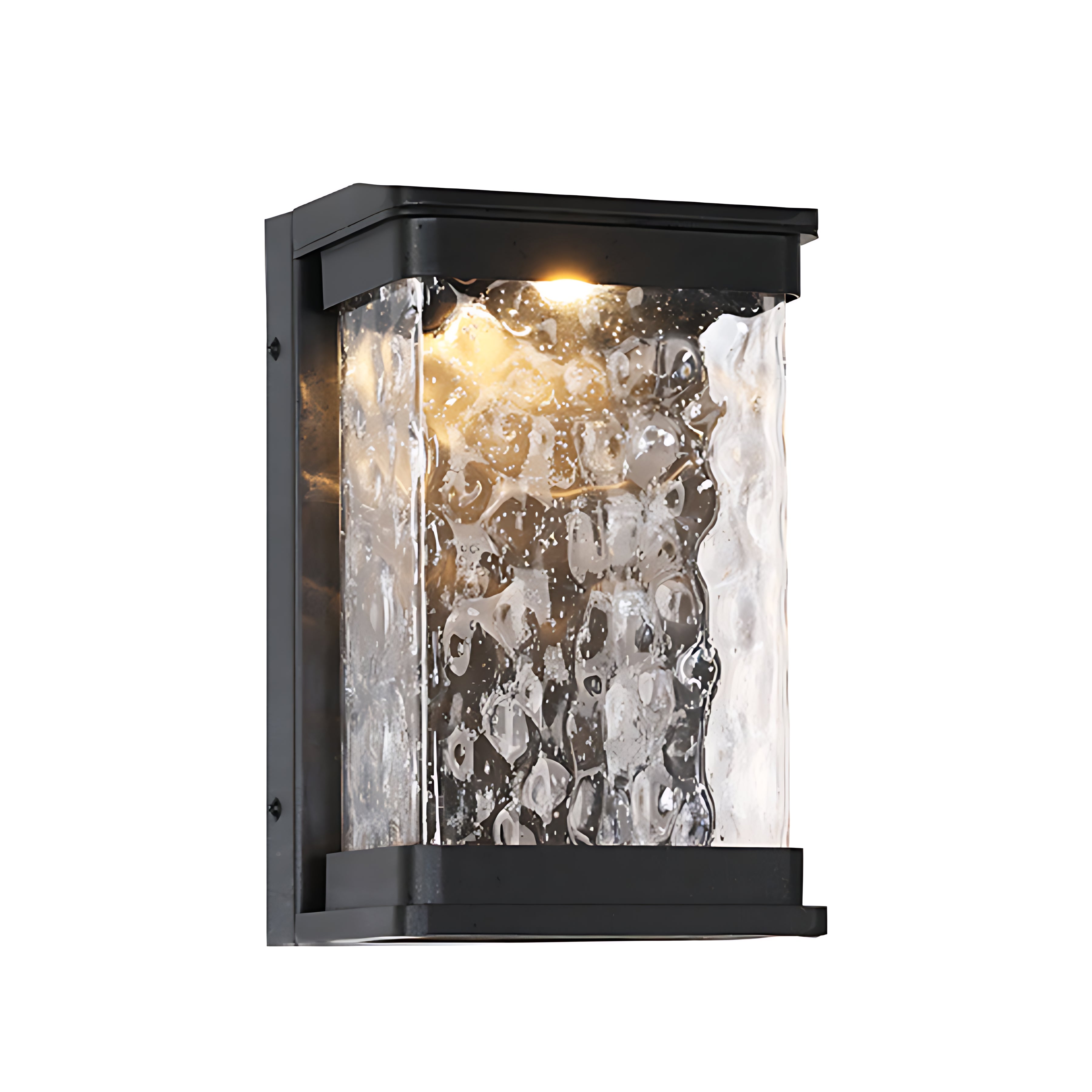 Rectangular LED wall light with prismatic glass diffuser for contemporary architecture