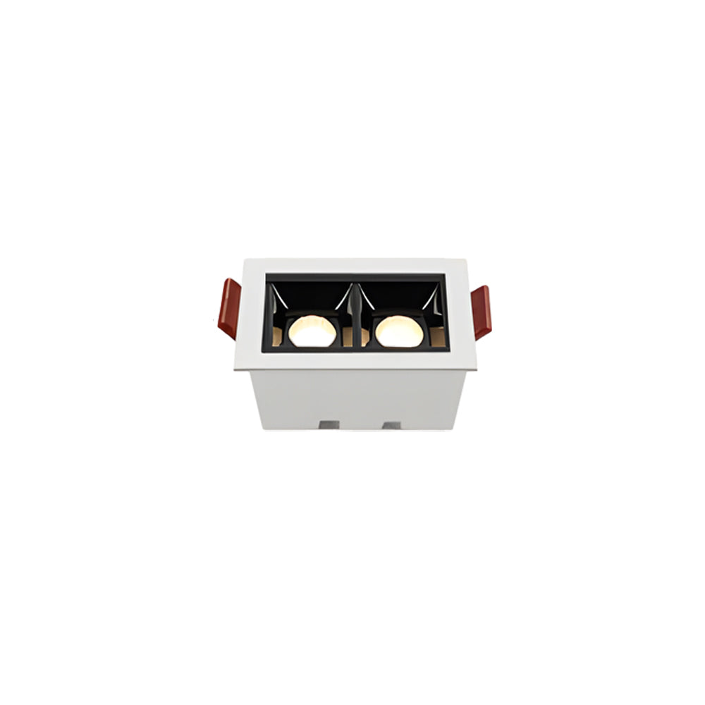 Long rectangular recessed ceiling spot light with multiple LED modules.