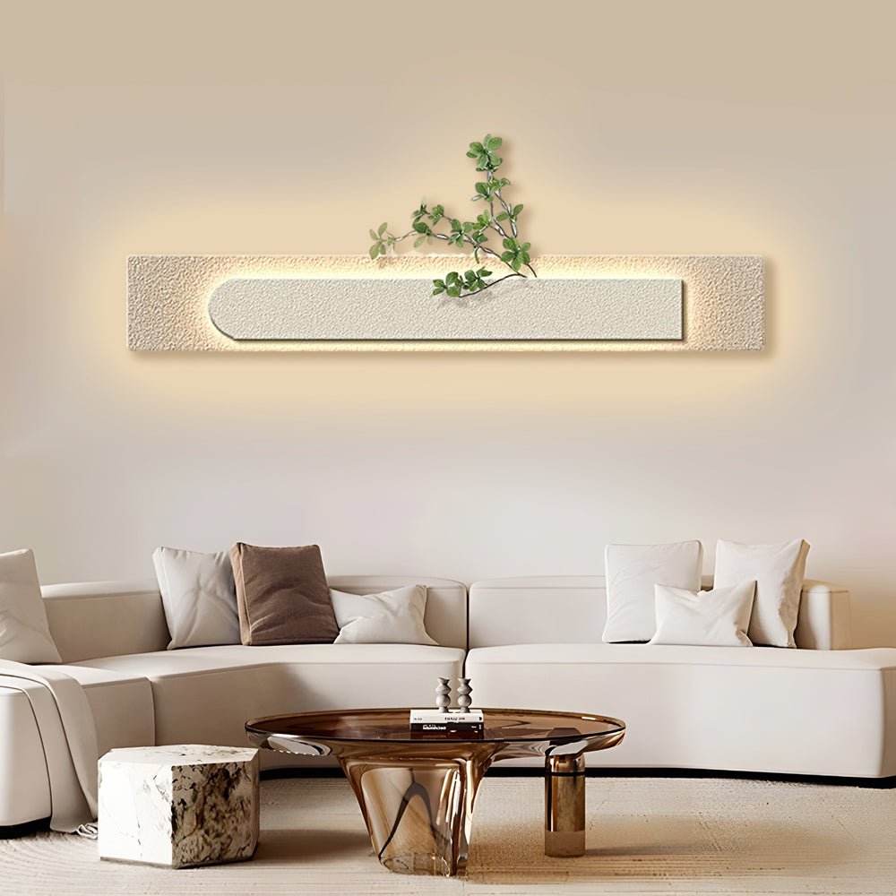 Rectangular Three - Dimensional Sandstone USB Remote LED Wall Lamp Painting