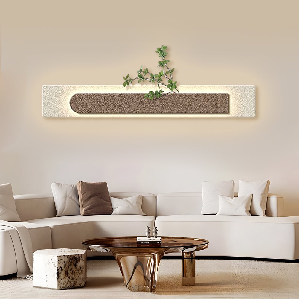 Rectangular Three - Dimensional Sandstone USB Remote LED Wall Lamp Painting