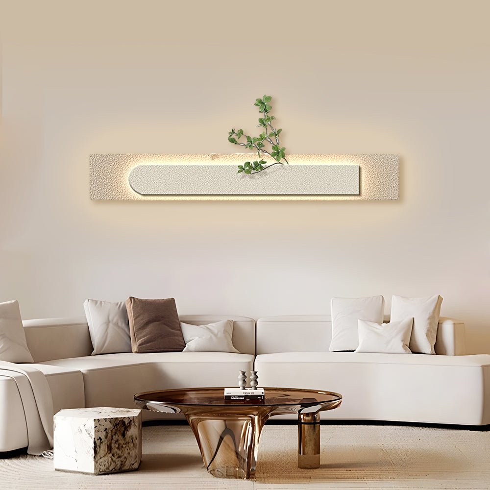 Rectangular Three - Dimensional Sandstone USB Remote LED Wall Lamp Painting
