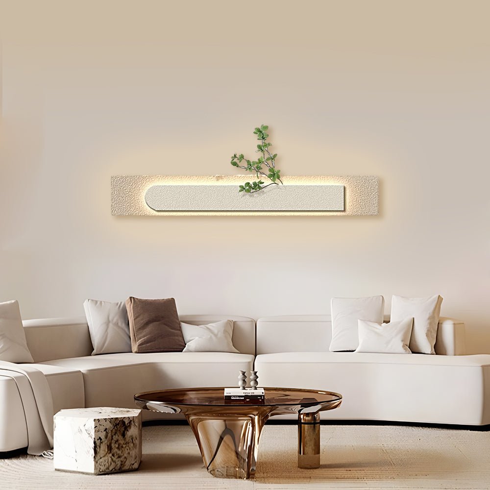 Rectangular Three - Dimensional Sandstone USB Remote LED Wall Lamp Painting