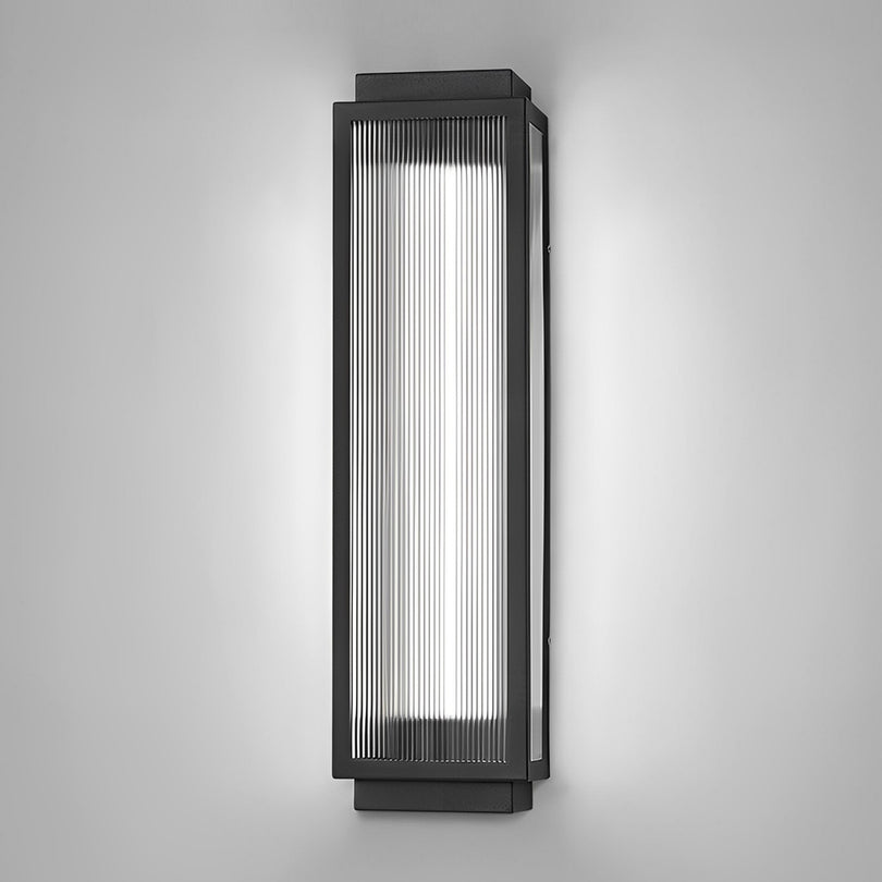 Reeded Glass Light - Modern Black Vertical Sconce – Dazuma