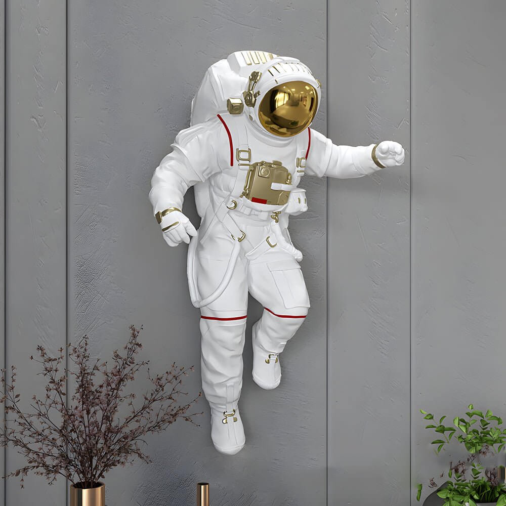 Resin Astronaut and Planet Wall Decor