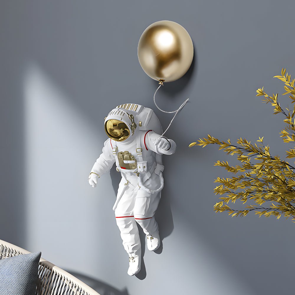 Resin Astronaut and Planet Wall Decor