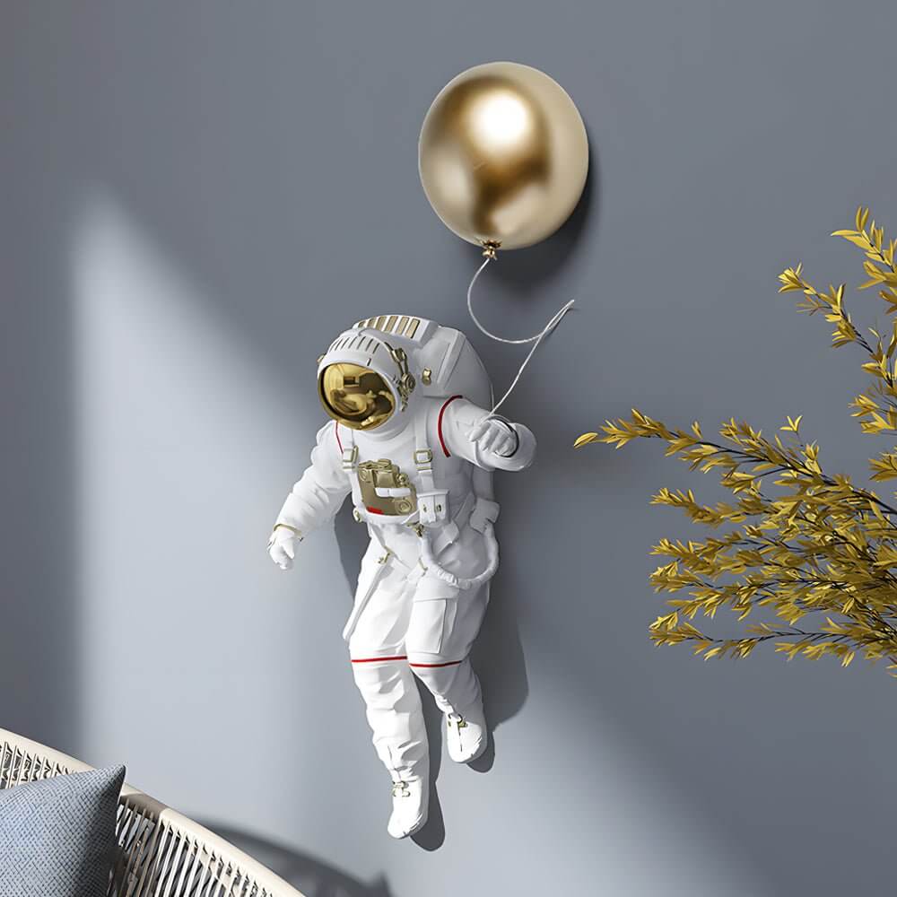 Resin Astronaut and Planet Wall Decor