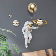 Resin Astronaut and Planet Wall Decor