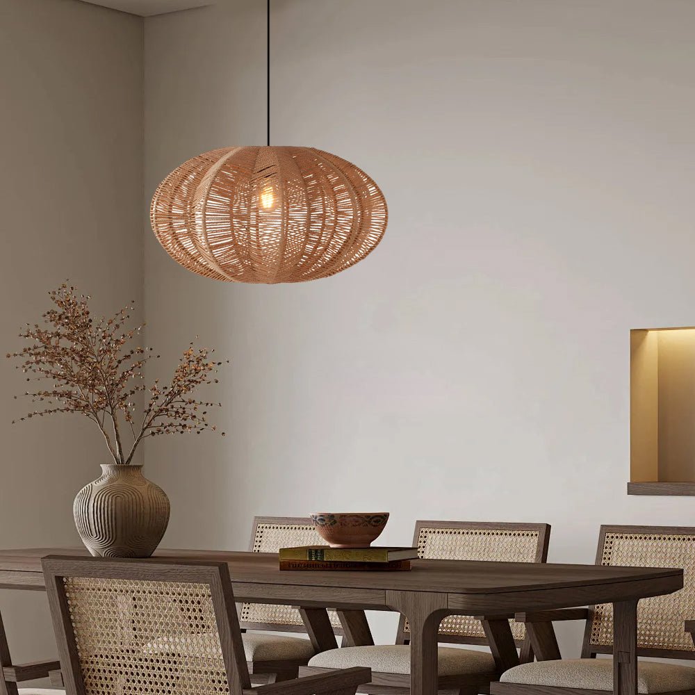 Retro Lantern Hemp Ropes Hardware Japanese Wabi - Sabi Style Chandelier