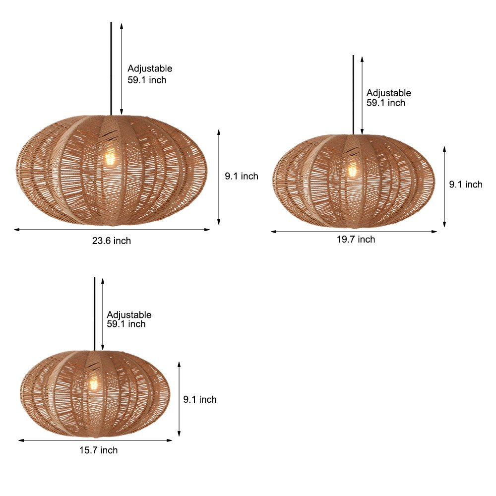 Retro Lantern Hemp Ropes Hardware Japanese Wabi - Sabi Style Chandelier