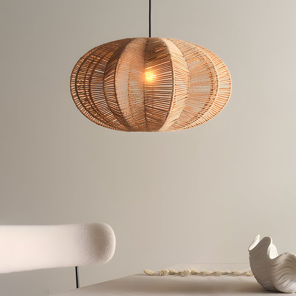 Retro Lantern Hemp Ropes Hardware Japanese Wabi - Sabi Style Chandelier