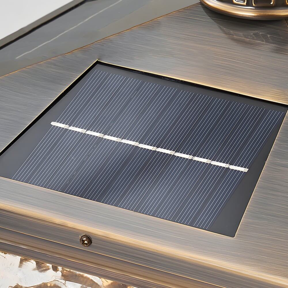 Retro Square Antique Brass Pier Mount Post Light