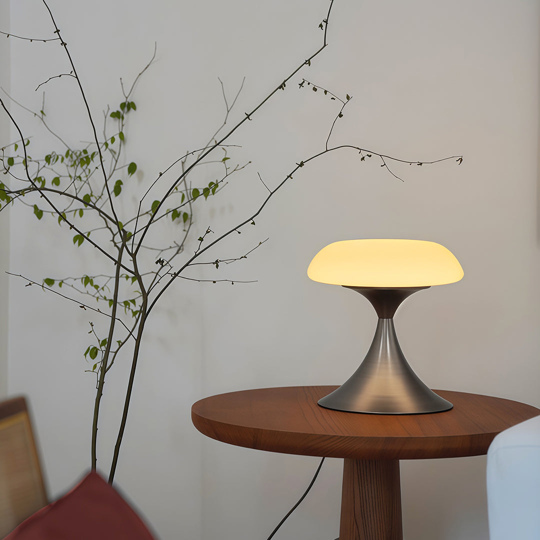 Retro style table lamps on a wooden floor, showcasing a simple yet stylish design for contemporary spaces.