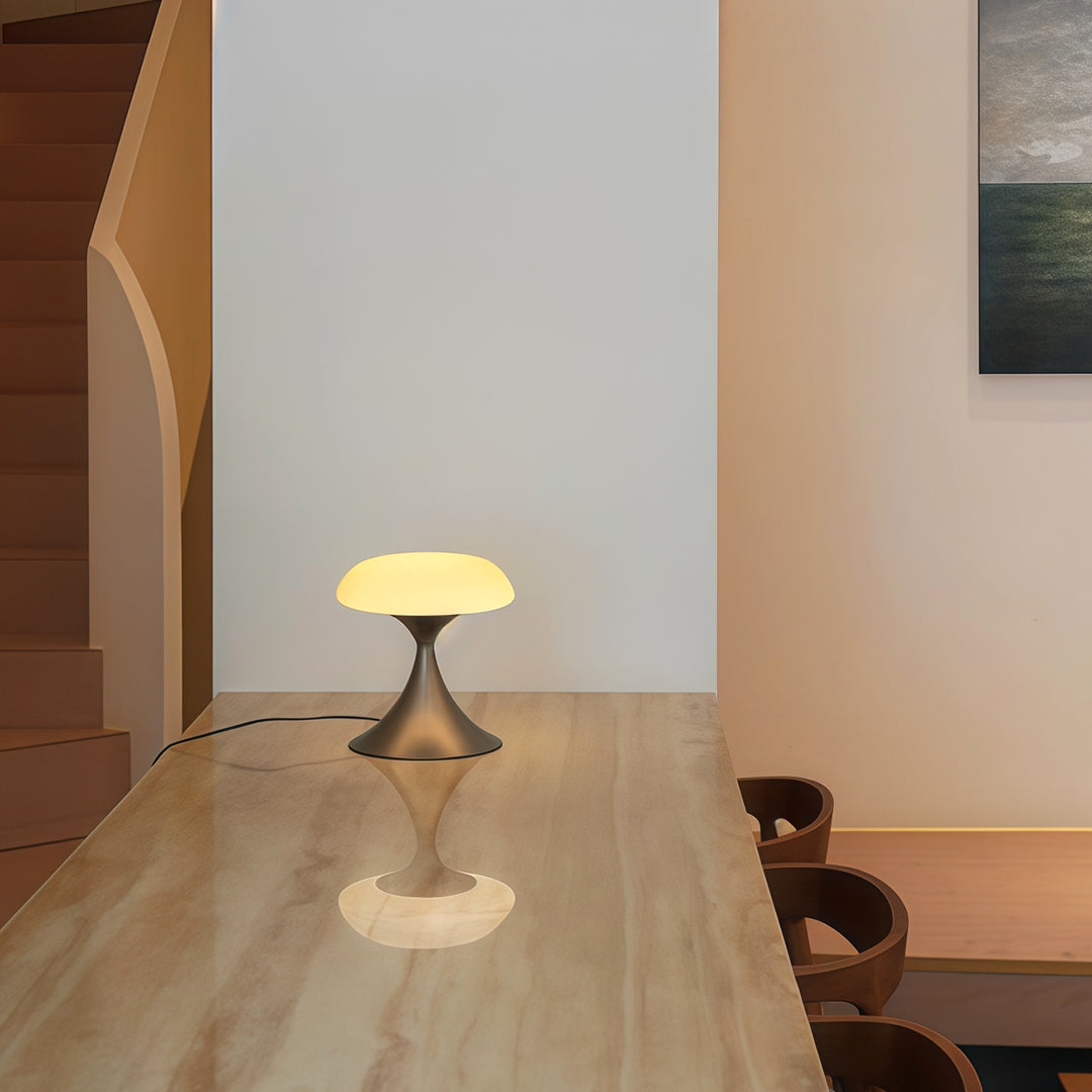Retro style table lamps on a wooden floor, showcasing a simple yet stylish design for contemporary spaces.