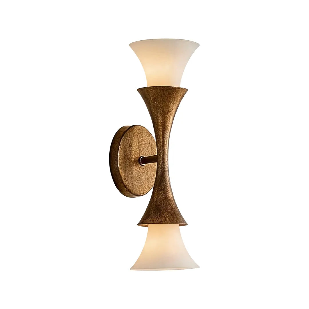 Retro wall sconce double-light wall lamp isolated on a white background in a larger size.