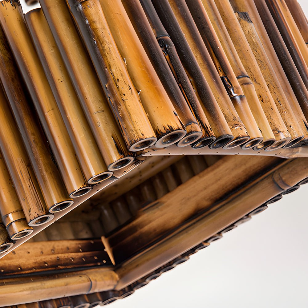 Retro Wood Bamboo Tube Cuboid Pendant Light - 1 - Light Suspension Lamp